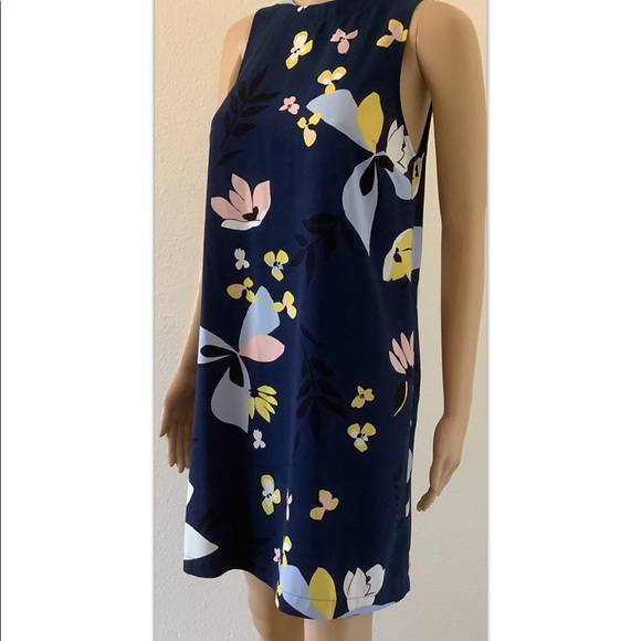 A New Day  Casual dress women’s, Sz  XS, Navy Floral, pockets - Picture 2 of 12